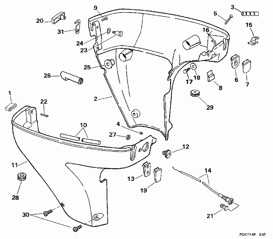 ����� EVINRUDE L10FRELEUA 1997  - wer Engine Cover / wer ������ ��������� (�����)