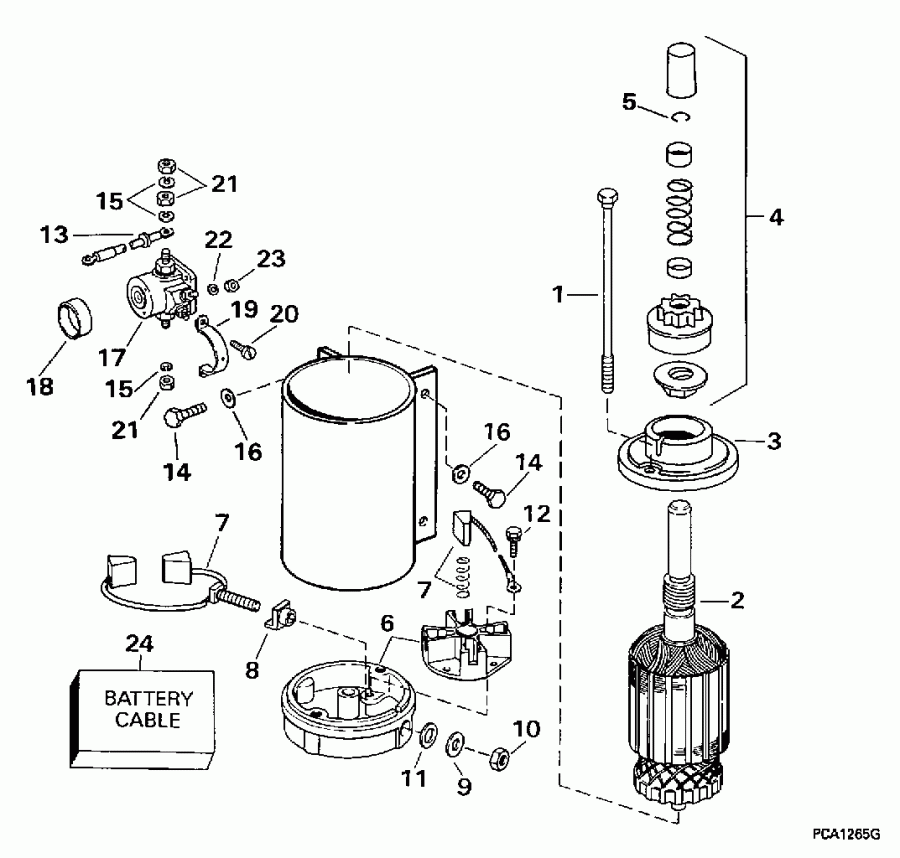 ��������� EVINRUDE SE100WTPLZ 1997  - ectric ������� & Solenoid - ectric Starter & Solenoid