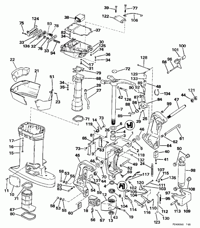 ��������� ��������� Evinrude SE100WTPLZ 1997  - dsection - dsection