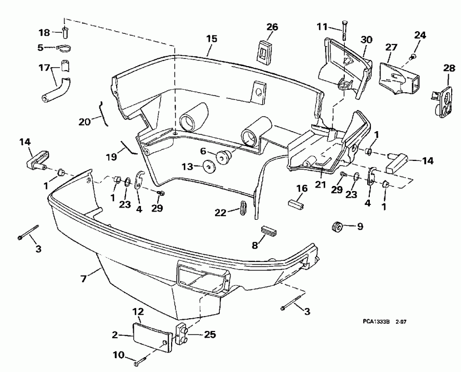  Evinrude SE105RWLP 1997  - wer ������ ��������� (�����) / wer Engine Cover
