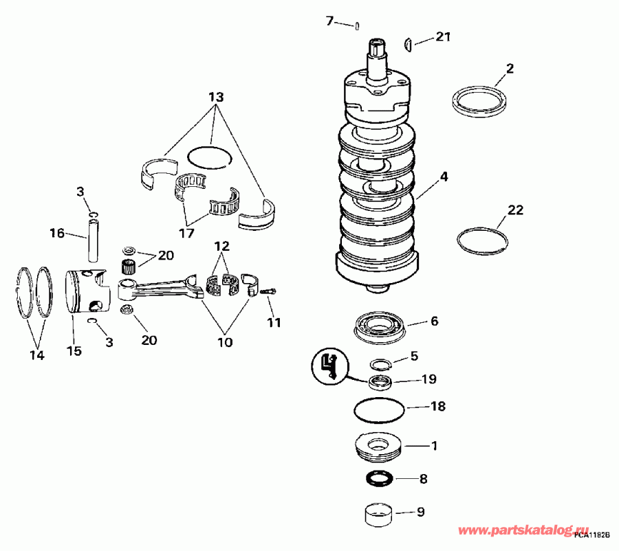 ����� EVINRUDE SE105RWYP 1997  - ankshaft & Piston