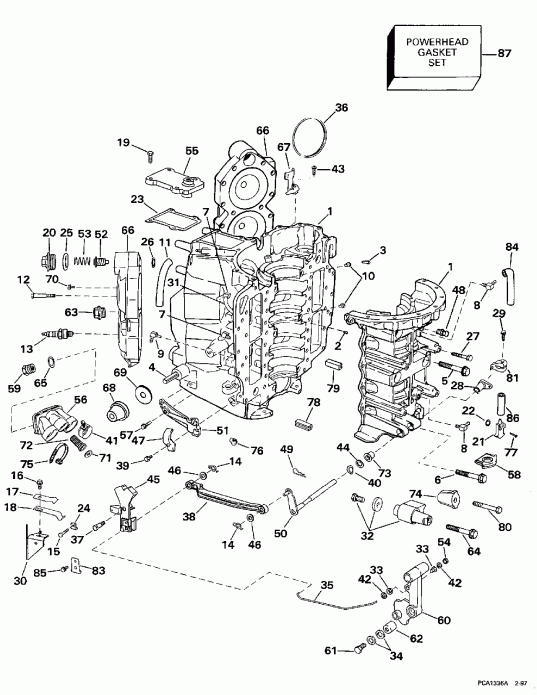 ��������� ����� EVINRUDE SE105RWYP 1997  - linder & Crankcase