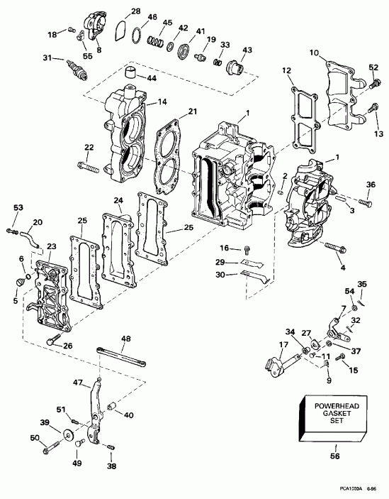 EVINRUDE SE10RPLT 1997  - linder & Crankcase / linder & ������ ���������