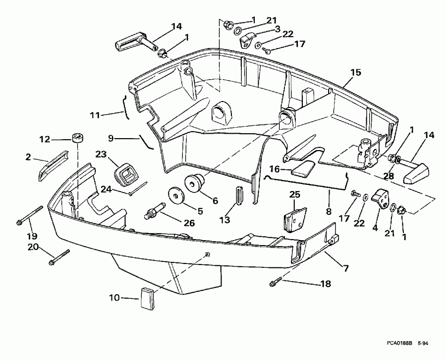 �������� ��������� ����� Evinrude SE125RWYJ 1997  - wer ������ ��������� (�����) - wer Engine Cover