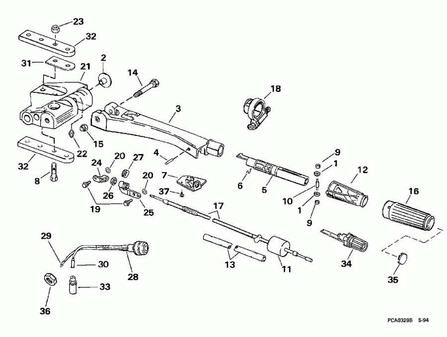 ��������� ��������� Evinrude SE125RWYJ 1997  - ee������ Handle - eering Handle