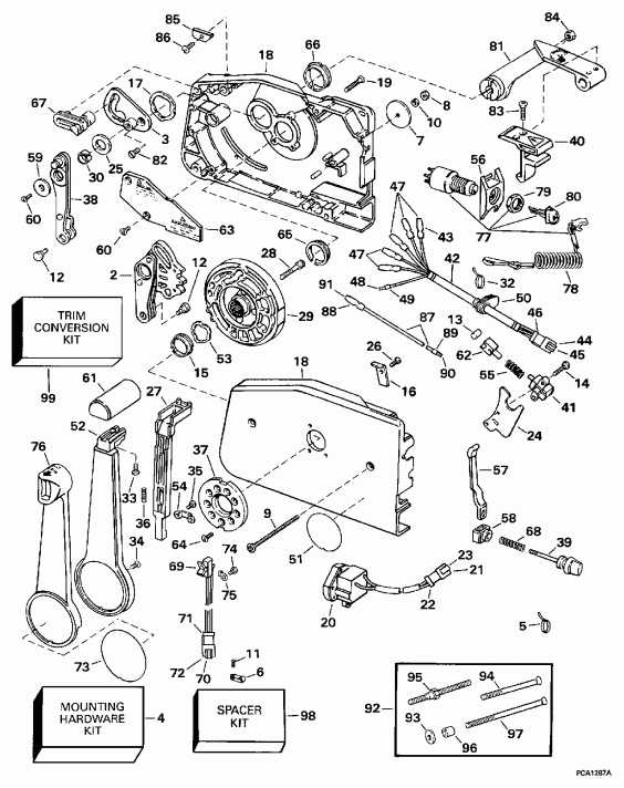    EVINRUDE SE125WTPLJ 1997  - mote Control - mote 