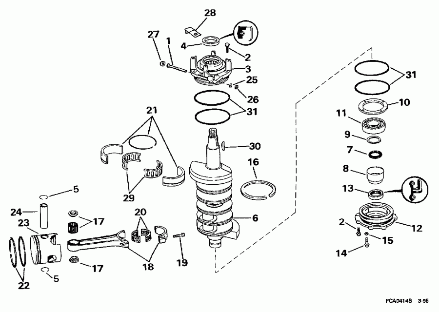  EVINRUDE SE125WTPXJ 1997  - ankshaft & Piston