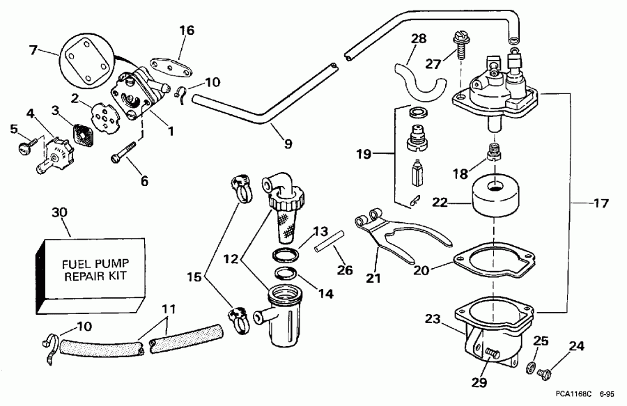 ��������� �������� ����� EVINRUDE SE15RPLW 1997  - 15kc Models Only