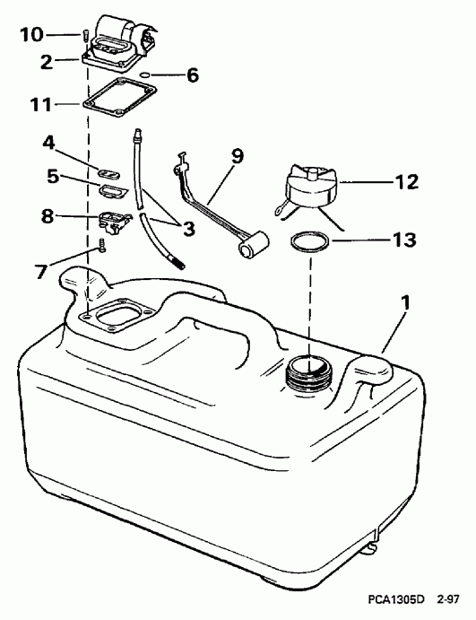 ����� Evinrude SE15RPLW 1997  - 6 ������ - 6 Gallon