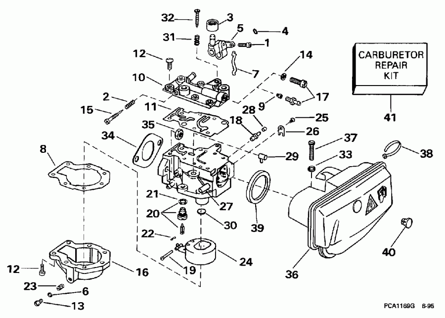 ��������� ����� Evinrude SE15RPW 1997  - rburetor / rburetor