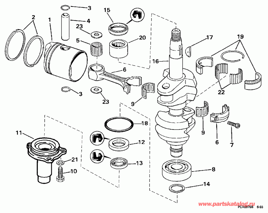 ��������� Evinrude SE15RPW 1997  - ankshaft & Piston