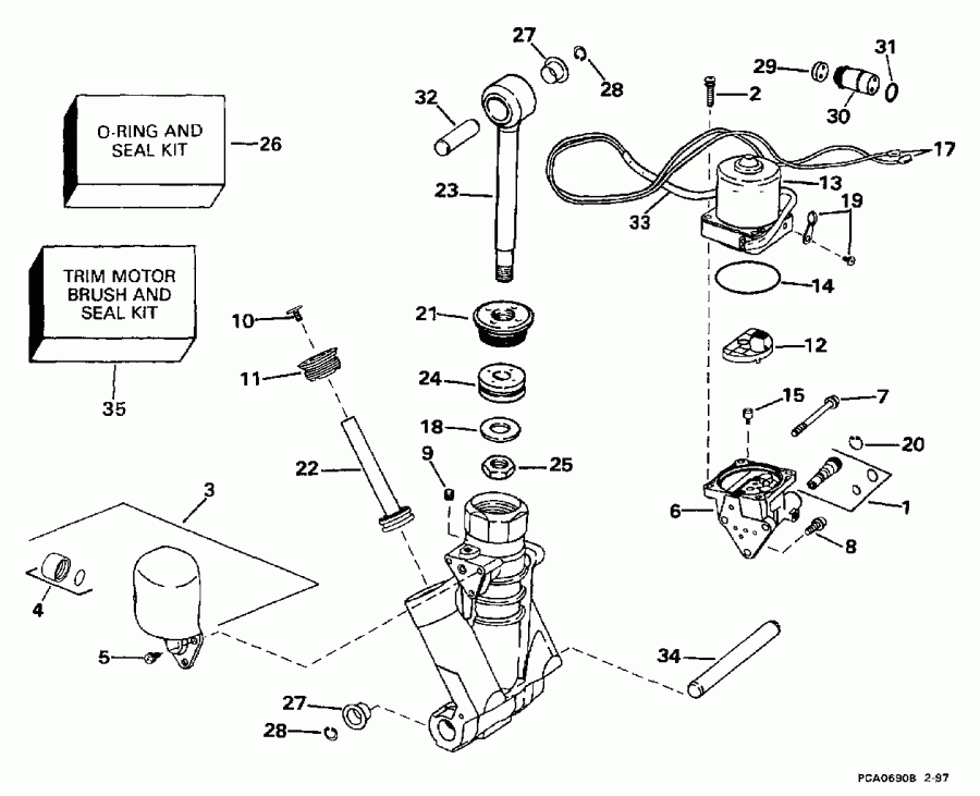 ��������� ����� ������� SE200WTPLS 1997  - wer Trim / tilt Hydraulic Assembly - wer Trim/tilt Hydraulic Assembly