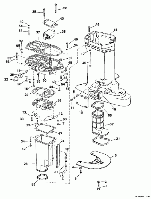  Evinrude SE200WTPXS 1997  - haust Housing / haust 