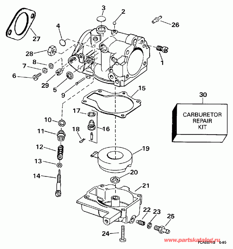��������� �������� ����� Evinrude SE25RDEUR 1997  - 20sr, 25r
