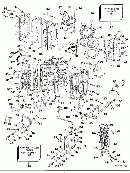 �������� ����� EVINRUDE SE25RDEUR 1997  - linder & Crankcase