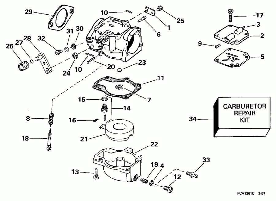 ��������� �������� ����� Evinrude SE40RSLD 1997  - rburetor