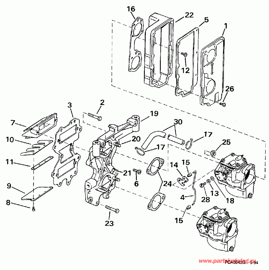 ��������� ����� Evinrude SE40RSLD 1997  - take Manifold