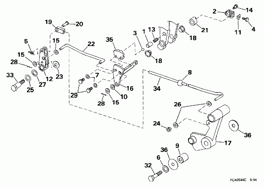 ��������� ����� Evinrude SE40RSLD 1997  - ift & Throttle Linkage (continued) / ift & ����������� ��������age (continued)