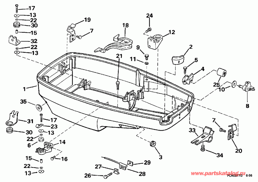 �������� ����� Evinrude SE45RSLB 1997  - wer Engine Cover / wer ������ ��������� (�����)