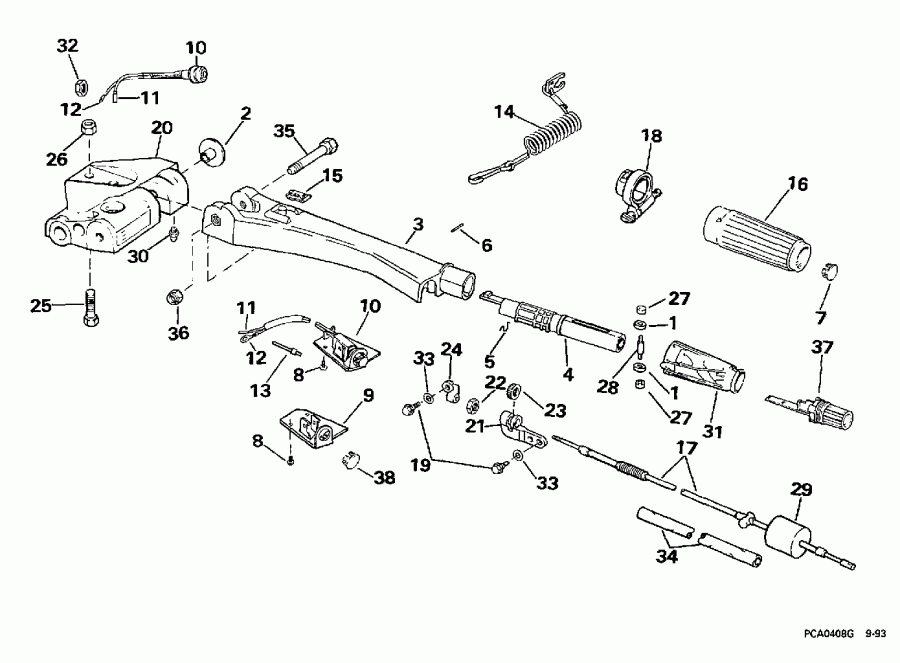��������� EVINRUDE SE65RSLZ2 1997  - ee������ Handle / eering Handle