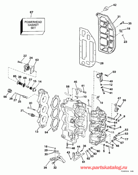  Evinrude SE65RSYZ2 1997  - linder & ������ ��������� - linder & Crankcase