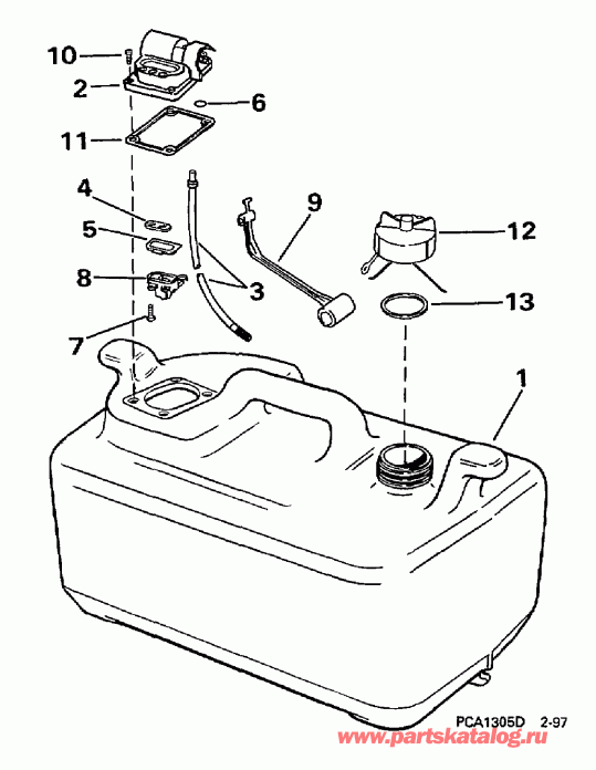 ��������� ��������� EVINRUDE SE65RSYZ2 1997  - 6 ������ / 6 Gallon