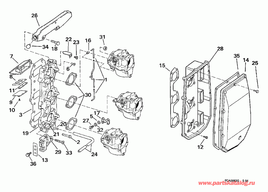 ����� Evinrude SE65WMYZ2 1997  - take Manifold