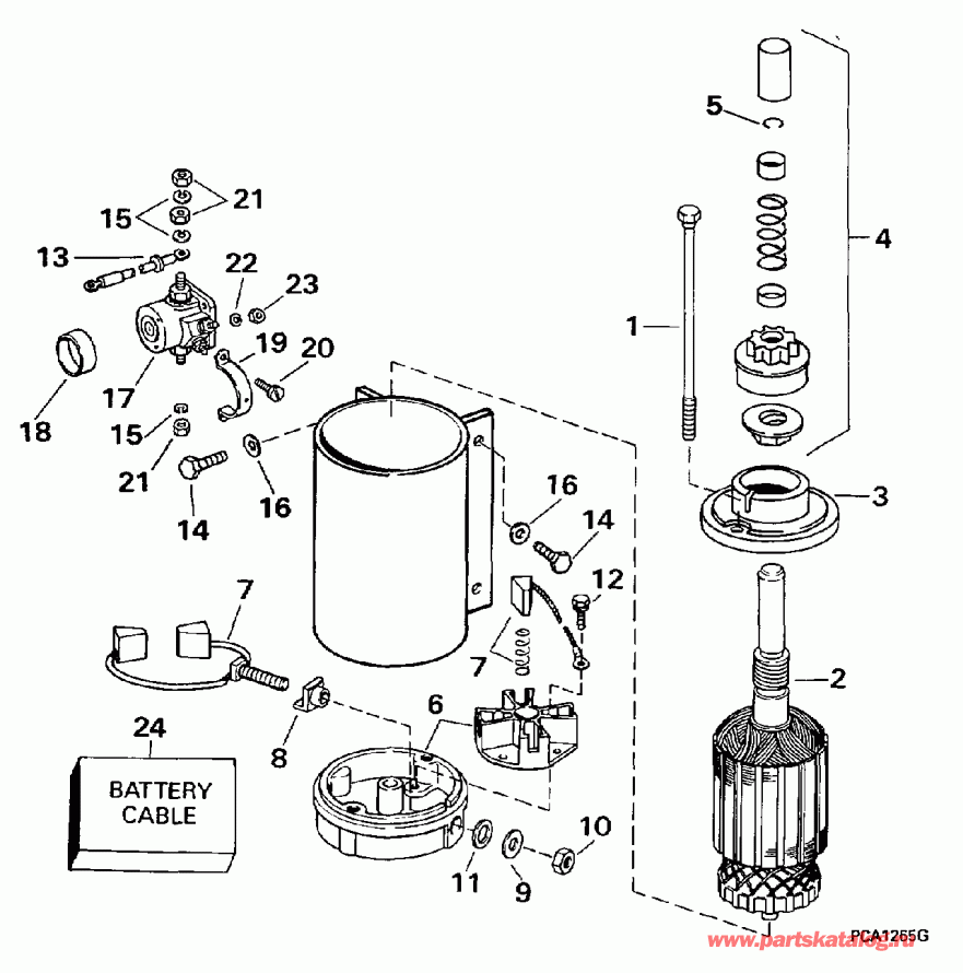 ��������� ����� EVINRUDE XE90TSLEUA 1997  - ectric Starter & Solenoid / ectric ������� & Solenoid