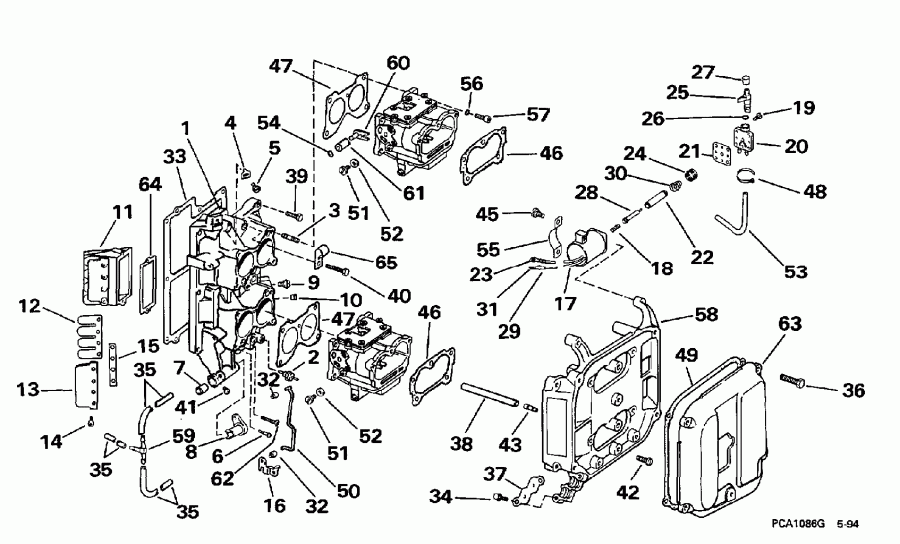  EVINRUDE XE90TSLEUA 1997  - take Manifold