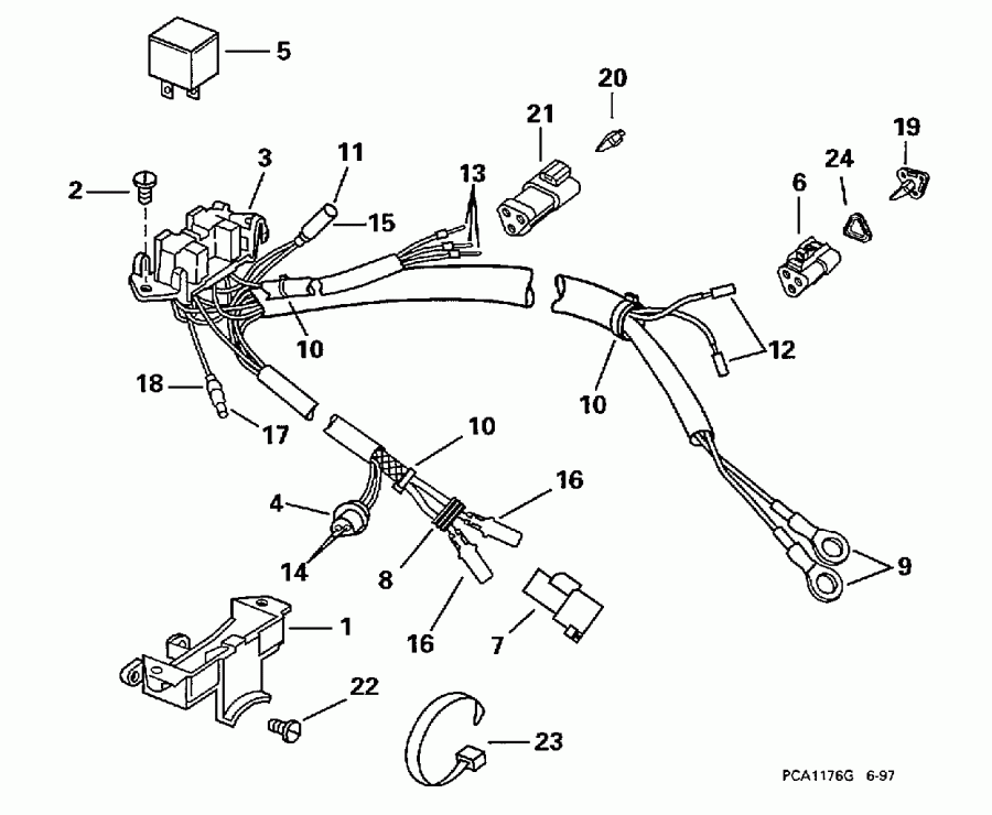  Evinrude BE115SXECM 1998  - wer Trim / tilt ��������� / wer Trim/tilt Electrical