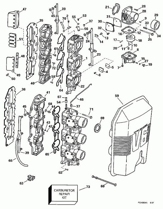 ��������� Evinrude BE150EXECD 1998  -  175 Hp - 175 Hp