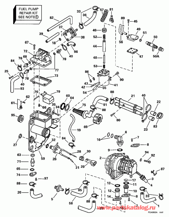 ��������� Evinrude BE150NXECD 1998  - el ��������� & Components - el Bracket & Components
