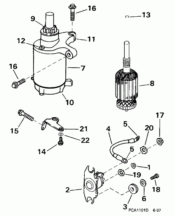  EVINRUDE BE15FWECA 1998  - arter Motor & Solenoid - arter Motor & Solenoid