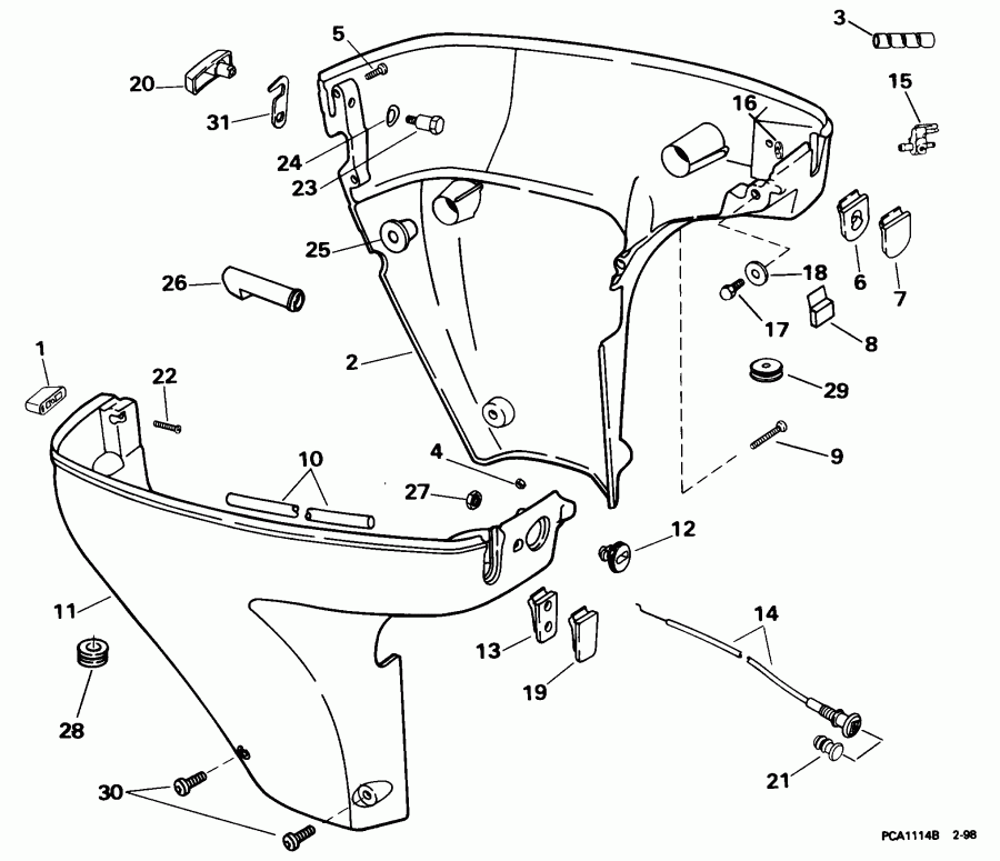 ��������� ����� Evinrude BE15FWLECA 1998  - wer Engine Cover
