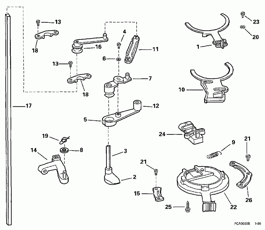    Evinrude BE175NXECD 1998  - rottle   / rottle Linkage