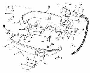 ������ ��������� (�����) -- Johnson -- 200sl, Stl, 225stl, Sl, Gl (Engine Cover -- Johnson -- 200sl, Stl, 225stl, Sl, Gl)