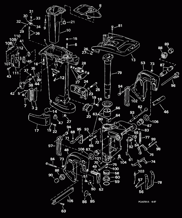 ��������� ����� EVINRUDE BE20SEECB 1998  - dsection / dsection