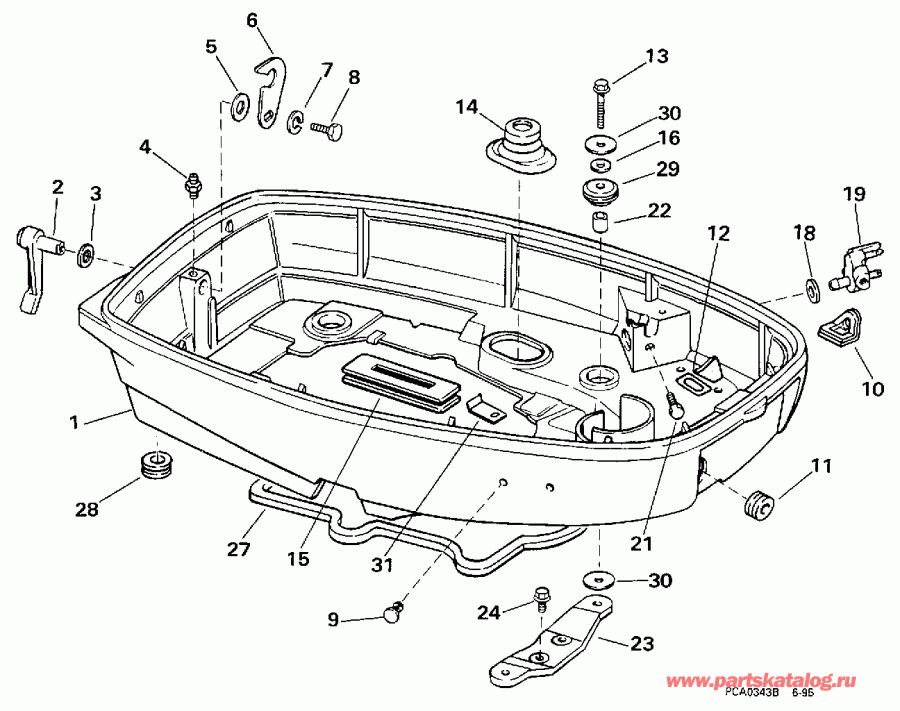 ����� EVINRUDE BE20SRLECB 1998  - wer Engine Cover - wer ������ ��������� (�����)