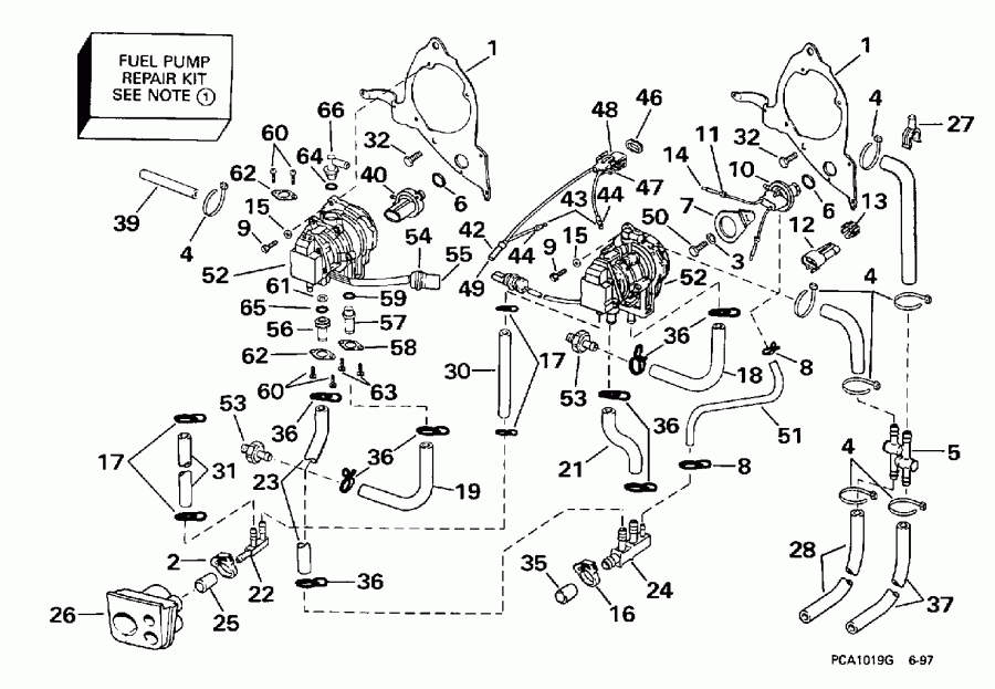 ��������� ����� Evinrude BE250TXECB 1998  - el Pump