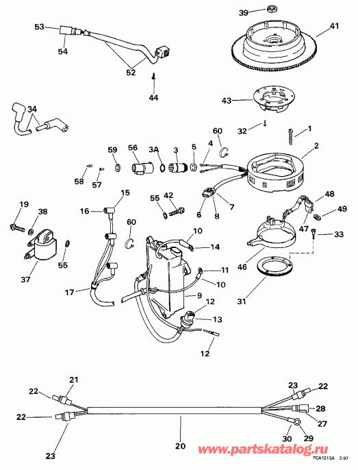 �������� ��������� ����� Evinrude BE25KECA 1998  - ���� / ac /  Rope/ac