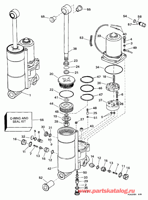 ��������� ����� Evinrude BE25QLECA 1998  - wer Trim / tilt - wer Trim/tilt