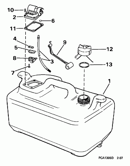 �������� ����� EVINRUDE BE35ARECR 1998  - 6 ������ /  6 Gallon