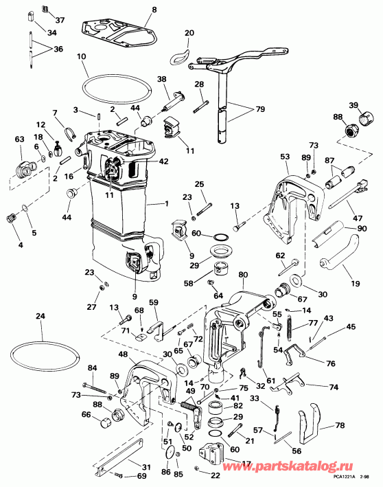 ��������� ��������� Evinrude BE35KECA 1998  -  Manual Tilt
