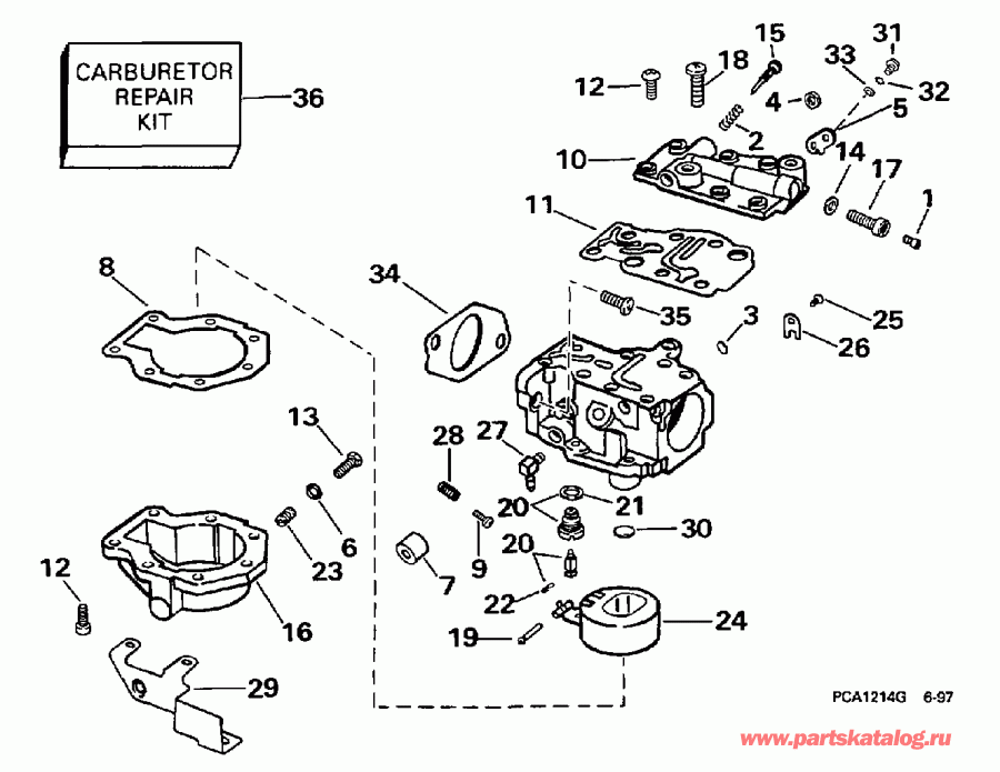 �������� ����� EVINRUDE BE35KLECA 1998  -  35 Hp / 35 Hp