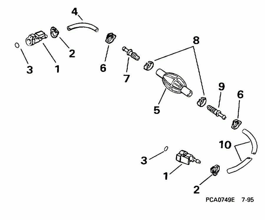 ����� Evinrude BE35QLECA 1998  - 5 / 16 ���� I.d. -  5/16 In. I.d.