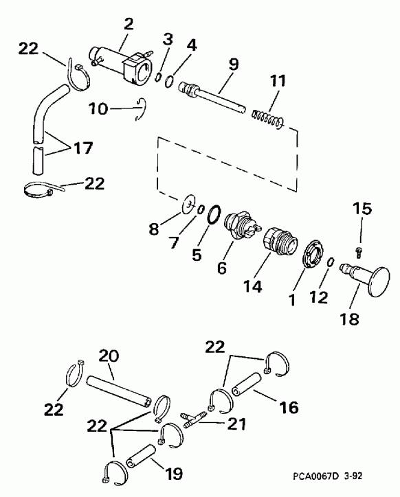 ��������� ��������� EVINRUDE BE40TLECR 1998  - ������ Start -  Manual Start