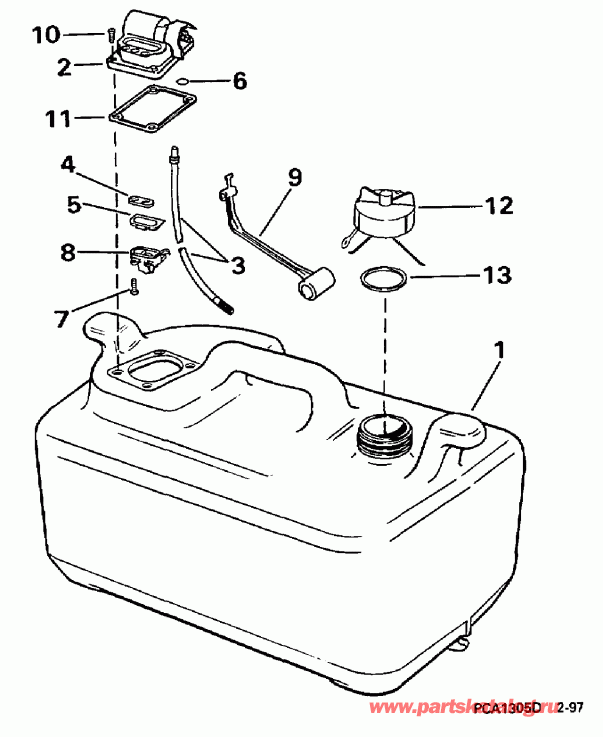 ��������� EVINRUDE BE50RLECR 1998  -  6 Gallon - 6 ������