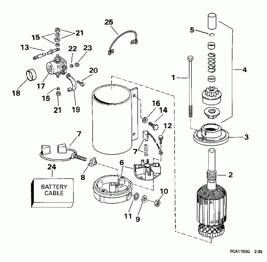  Evinrude BE50TLECR 1998  - ectric Starter & Solenoid / ectric ������� & Solenoid
