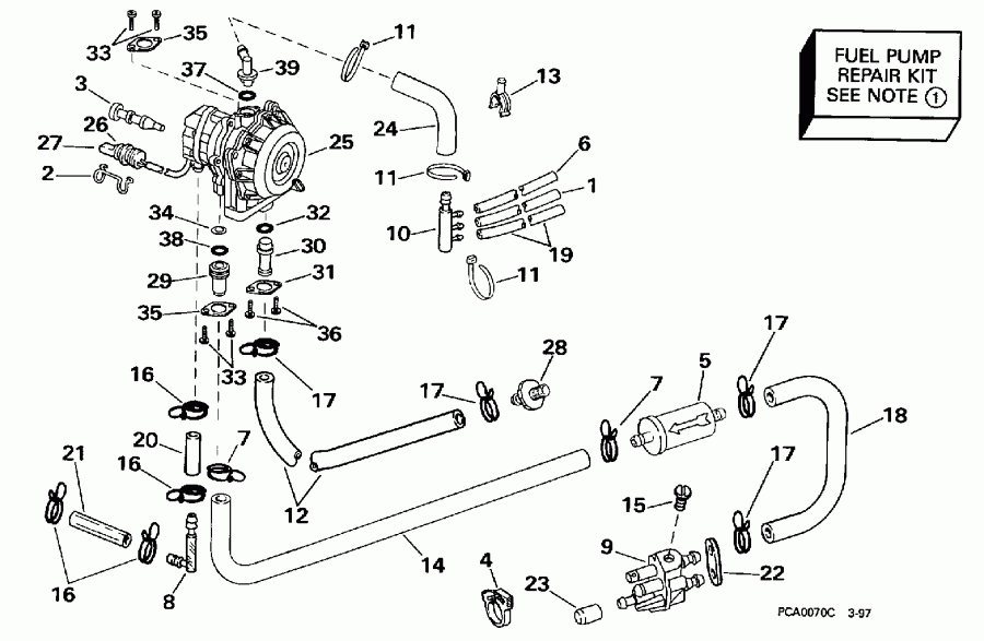 ��������� �������� ����� EVINRUDE BE50TLECR 1998  - el Pump - el �����