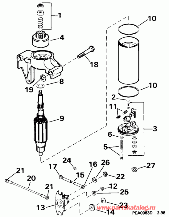 ����� Evinrude BE60TLECM 1998  - wer Trim/tilt Electrical / wer Trim / tilt ���������